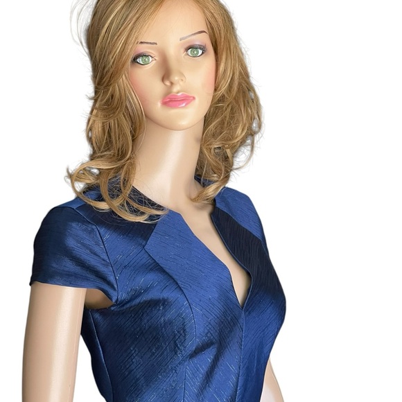 New! Kay Unger New York NavyBlue V Neck long dress size 4 - Picture 5 of 14